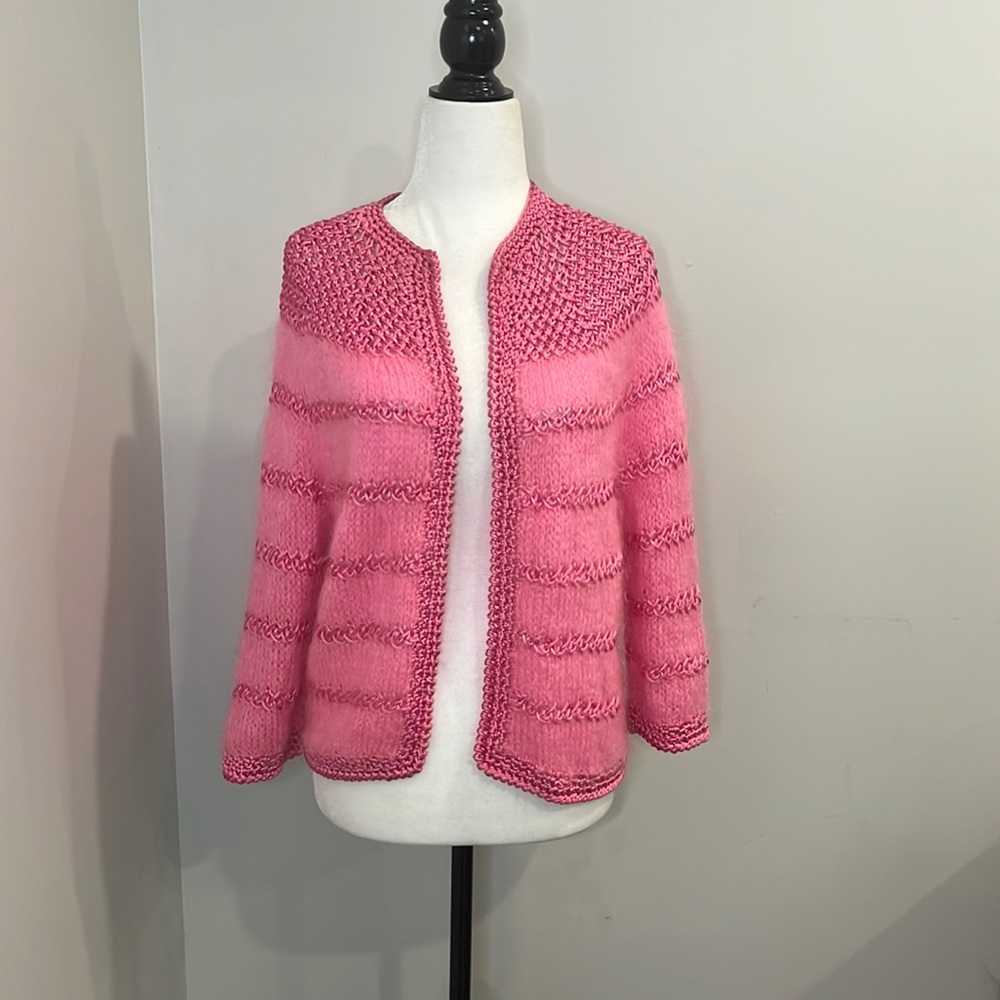 Vintage Saks Fifth Avenue Hot Pink Cardigan